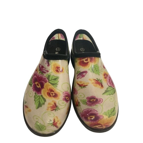 Sloggers Womens Size 8 Floral Waterproof Garden Clogs Made In USA - Picture 2 of 8